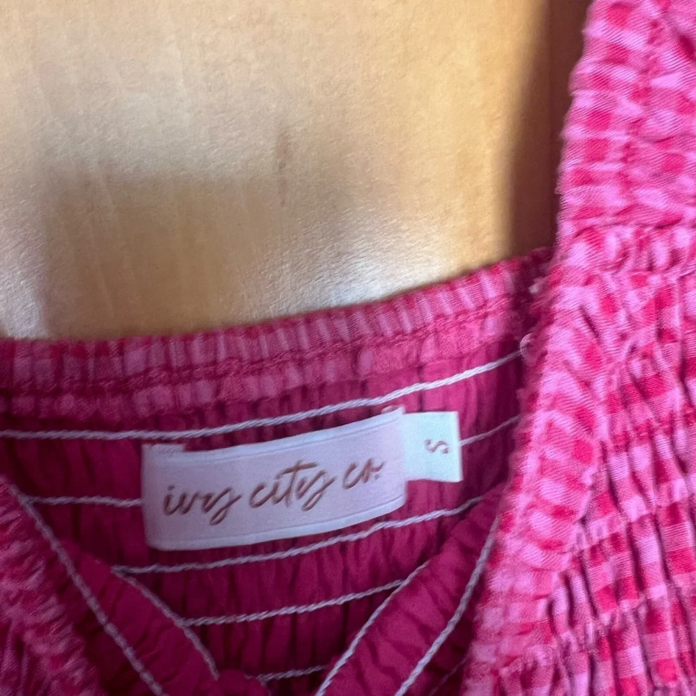 Ivy City Co Pink Gingham Dress - Picture 3 of 3